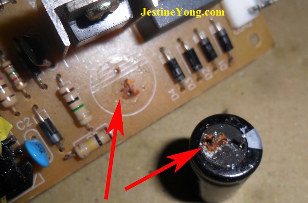 bad capacitor in dvd player